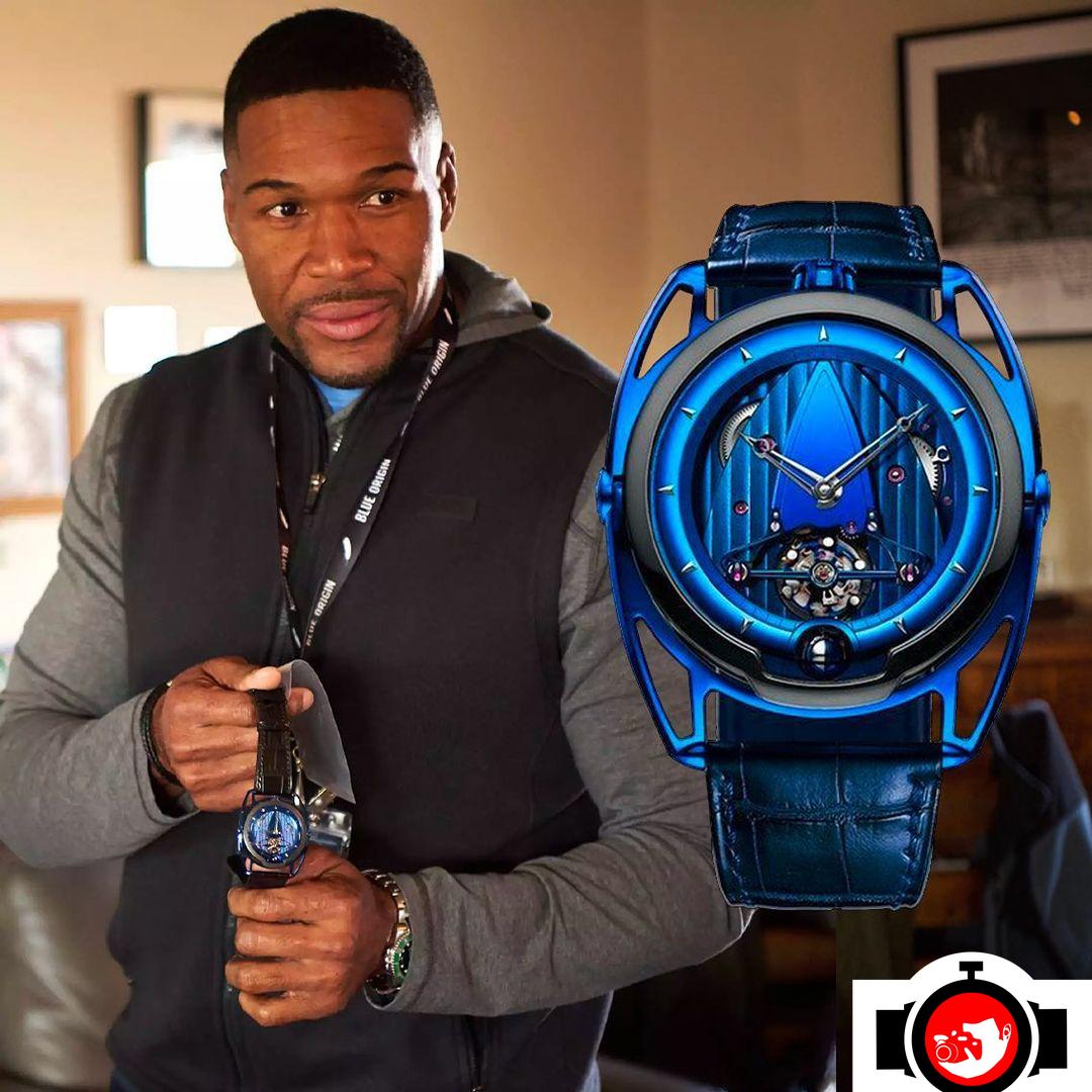 american football player Michael Strahan spotted wearing a De Bethune 