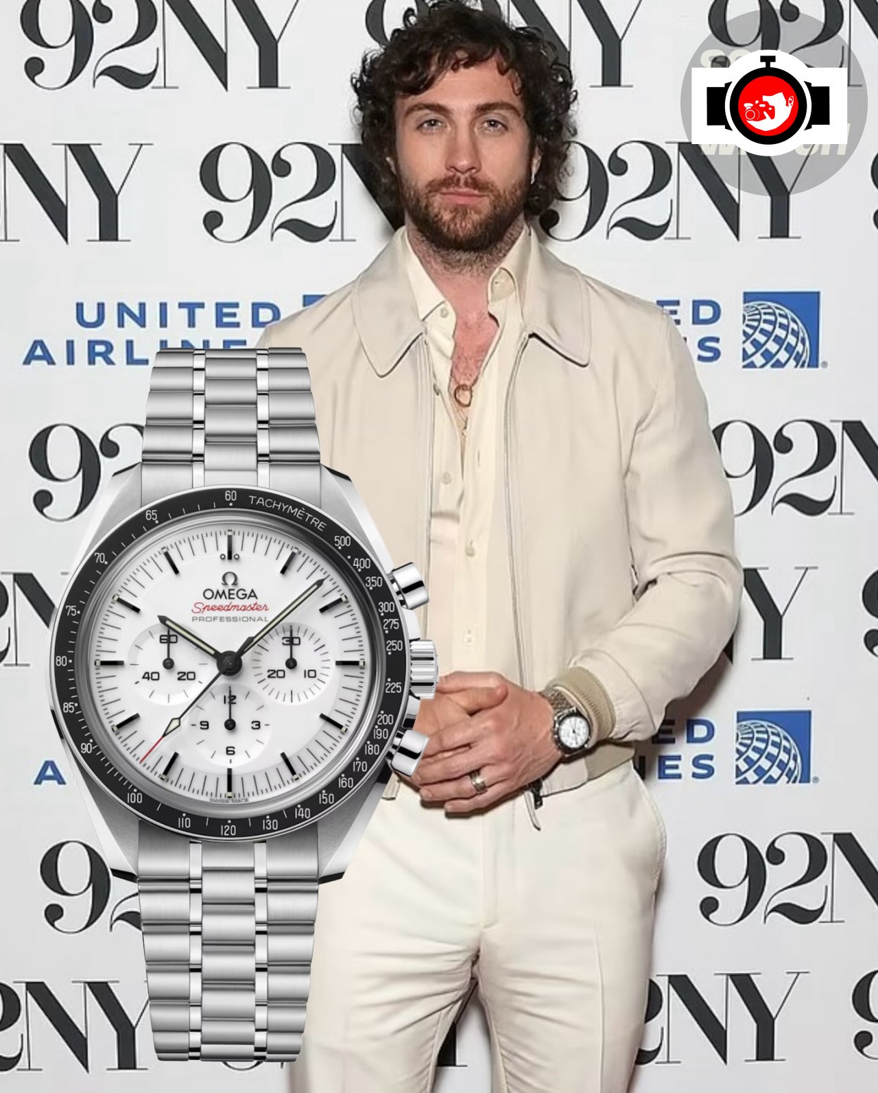 actor Aaron Taylor-Johnson spotted wearing a Omega 311.33.42.30.04.001