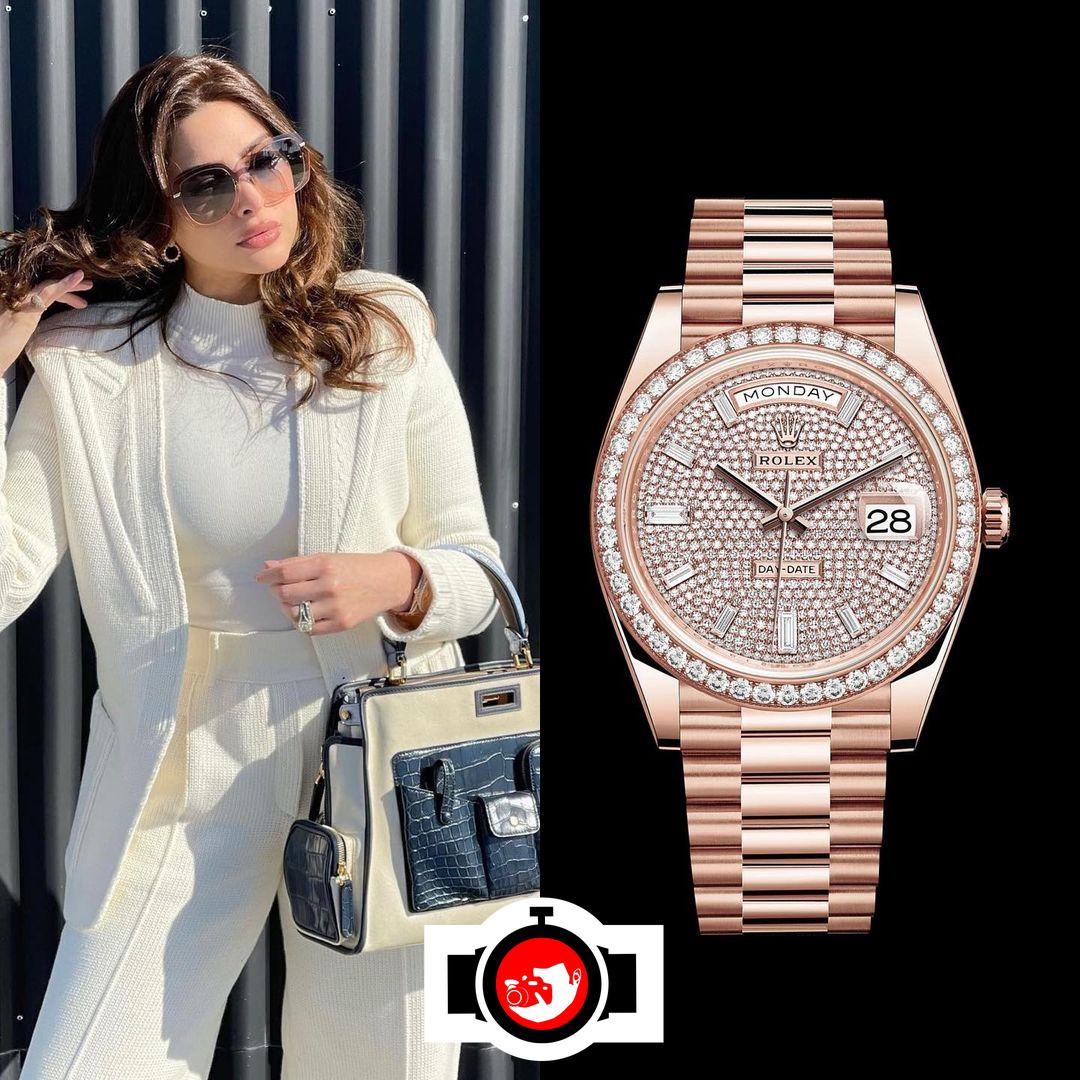 influencer Fouz Alfahad spotted wearing a Rolex 228345RBR