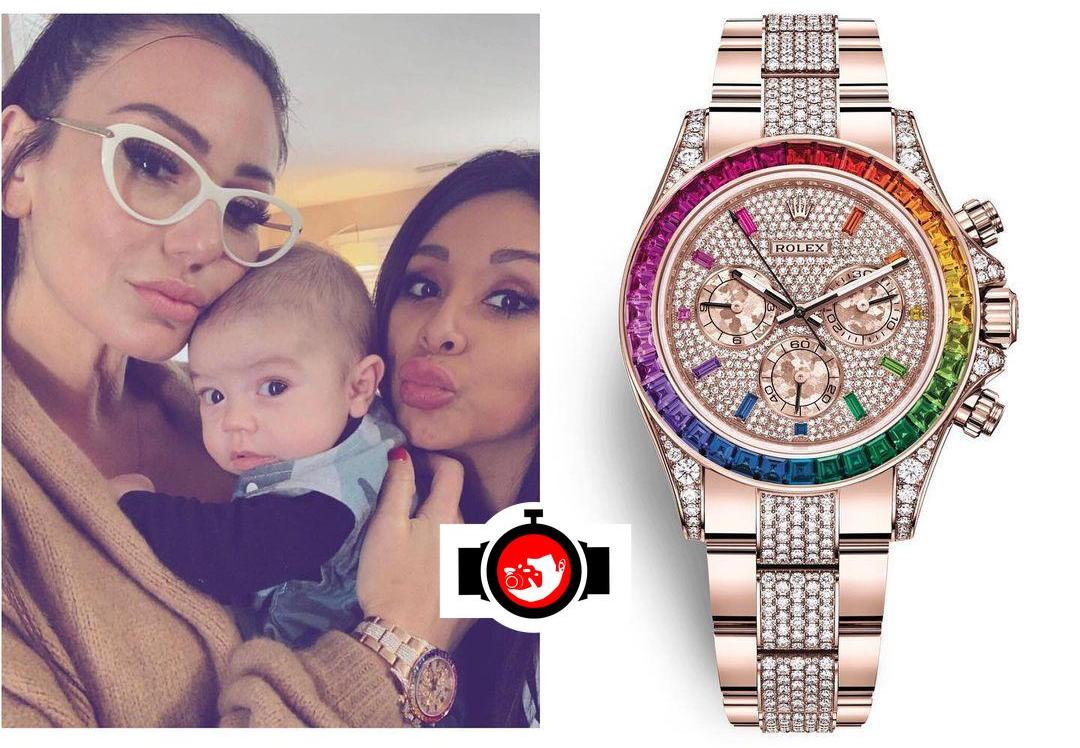 actor Jenni Farley spotted wearing a Rolex 116595RBOW