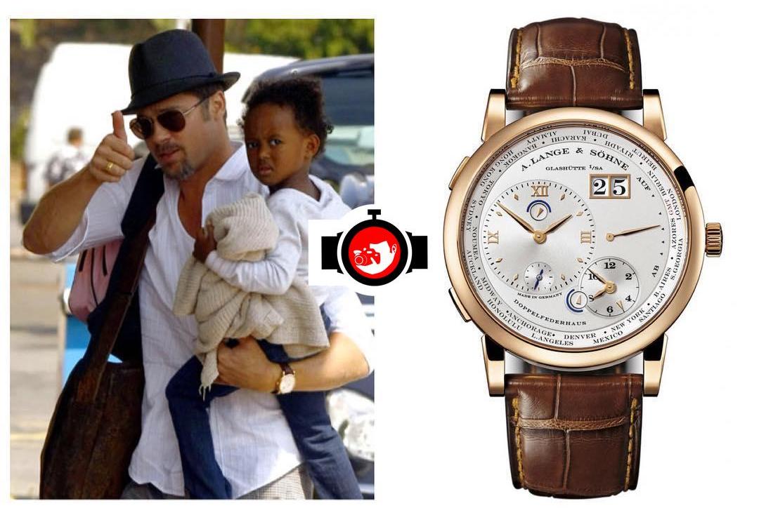 actor Brad Pitt spotted wearing a A. Lange & Söhne 116.032