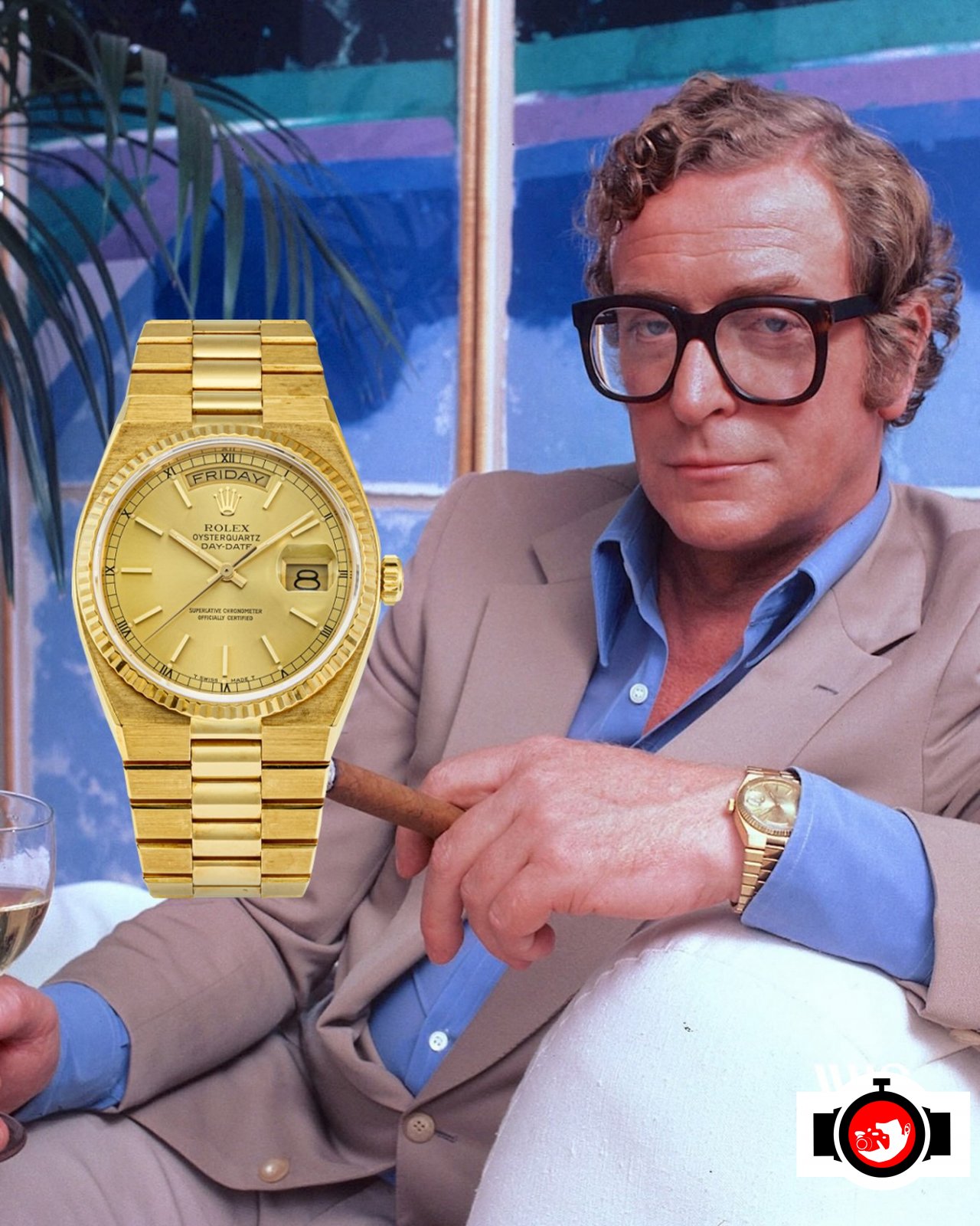 actor Michael Caine spotted wearing a Rolex 19018