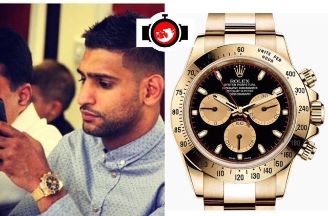 boxer Amir Khan spotted wearing a Rolex 116528