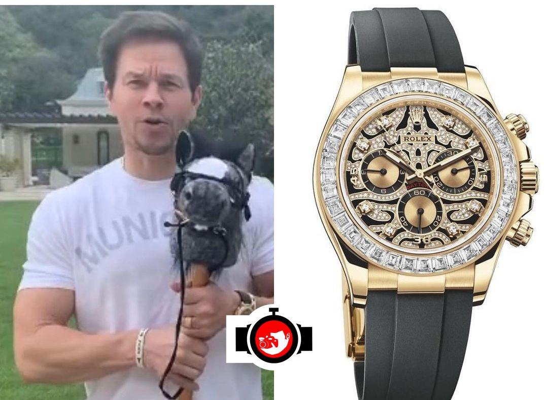 actor Mark Wahlberg spotted wearing a Rolex 116588TBR