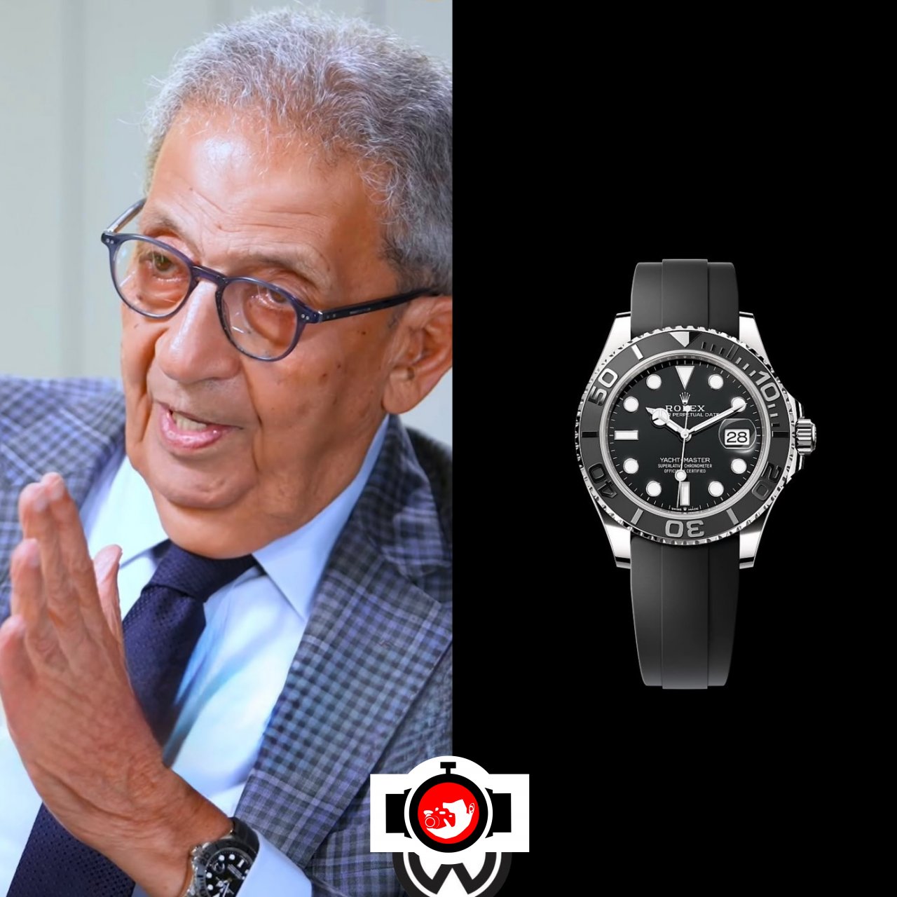 politician Amro Moussa spotted wearing a Rolex 116622