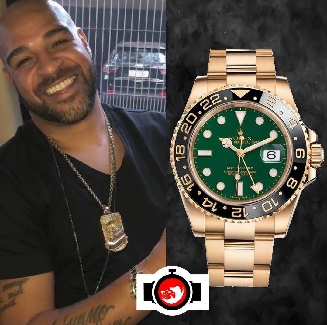footballer Adriano spotted wearing a Rolex 116718