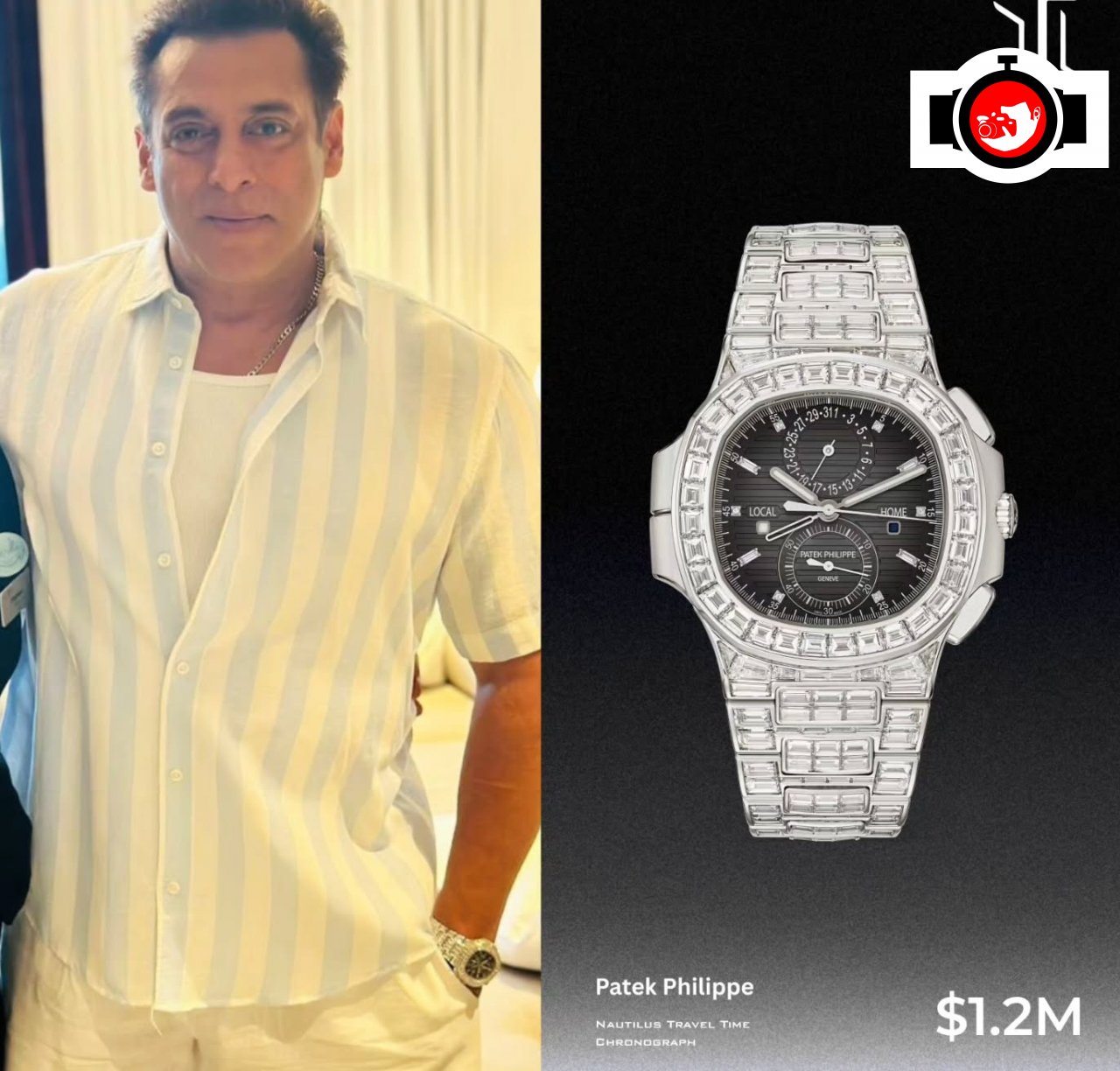 actor Salman Khan spotted wearing a Patek Philippe 5990/1421G-001