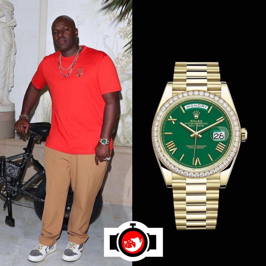 influencer Corey Gamble spotted wearing a Rolex 228348RBR