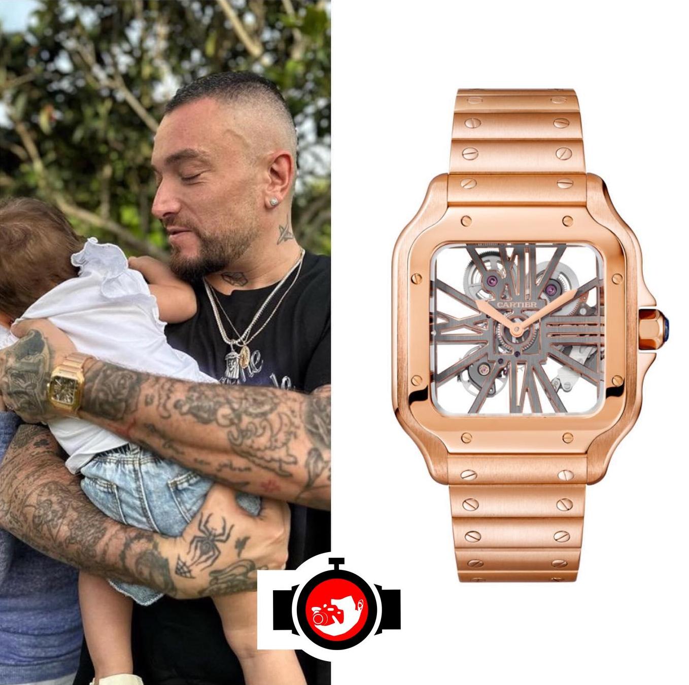rapper Gué Pequeno spotted wearing a Cartier WHSA0008