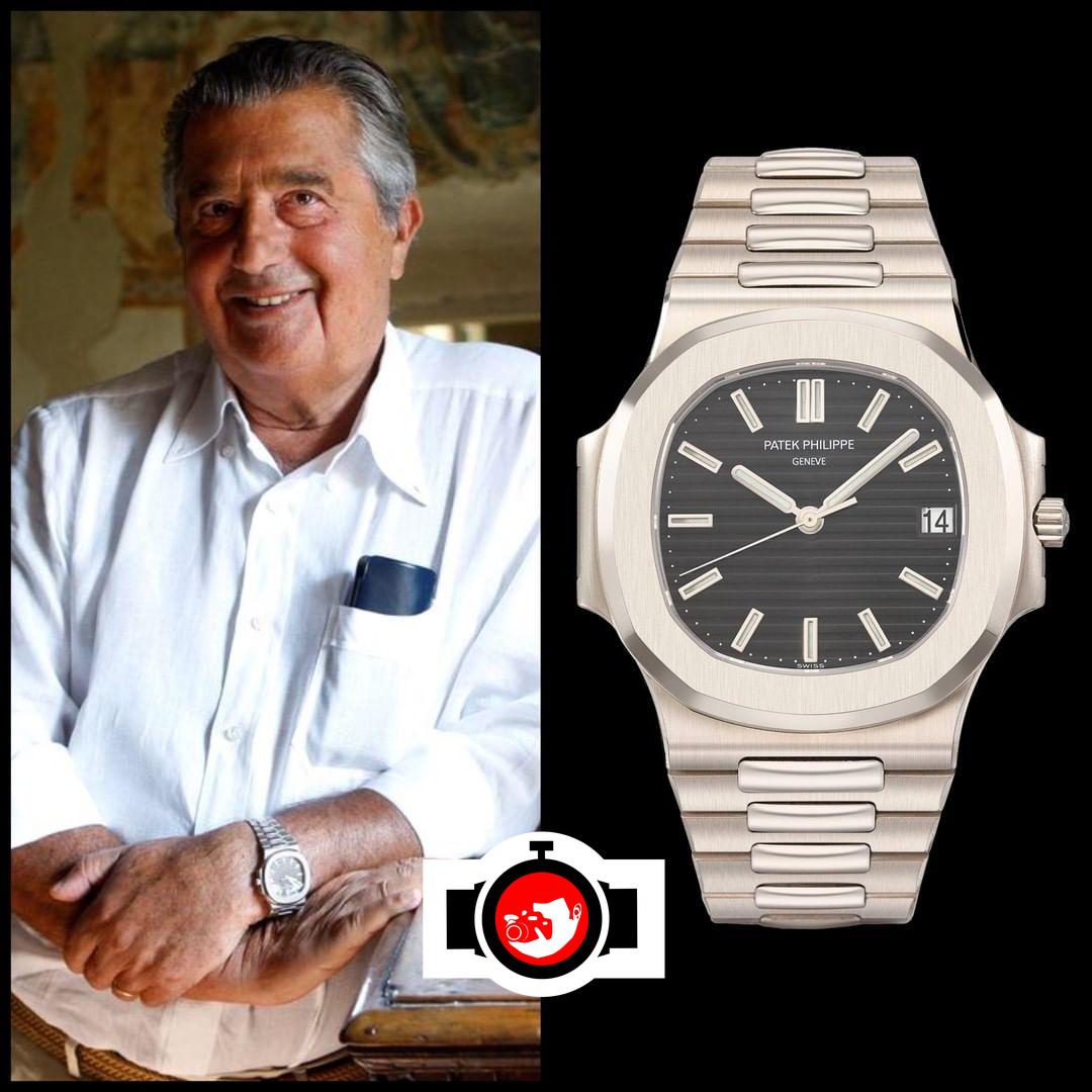 business man Carlo De Benedetti spotted wearing a Patek Philippe 3711/1G