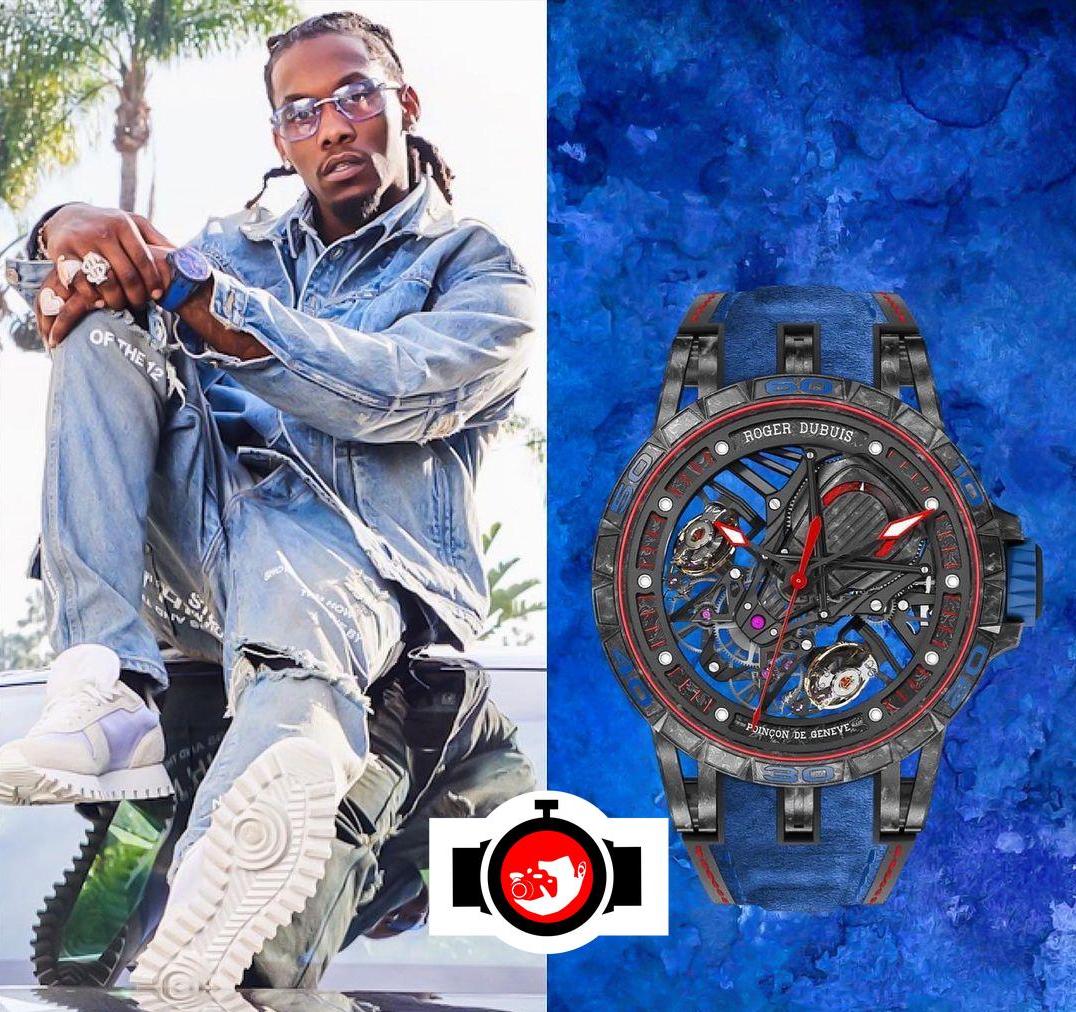 rapper Offset spotted wearing a Roger Dubuis RDDBEX0686