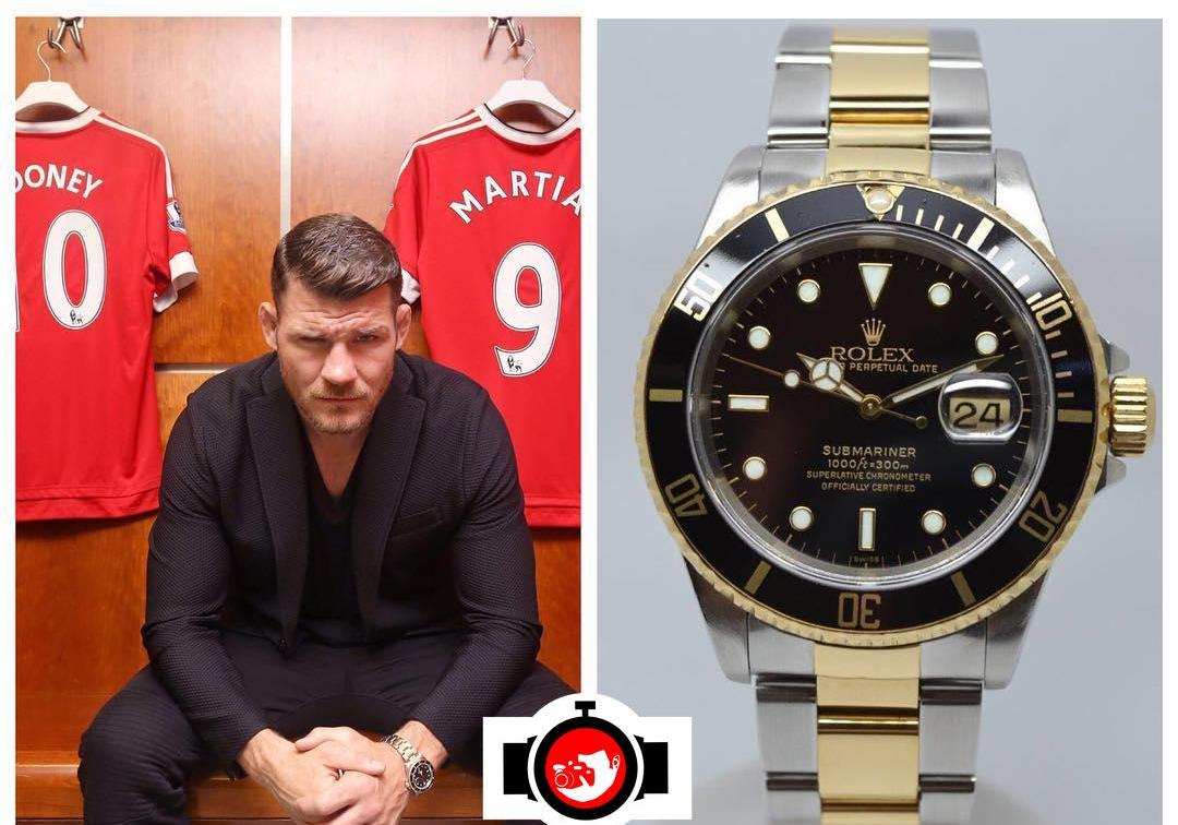 mixed martial artist Michael Bisping spotted wearing a Rolex 16613