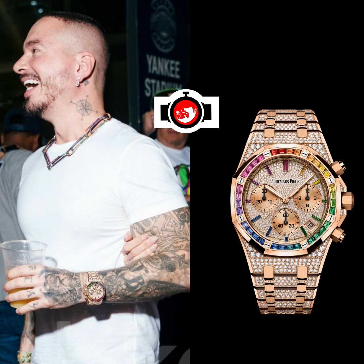 musician J Balvin spotted wearing a Audemars Piguet 
