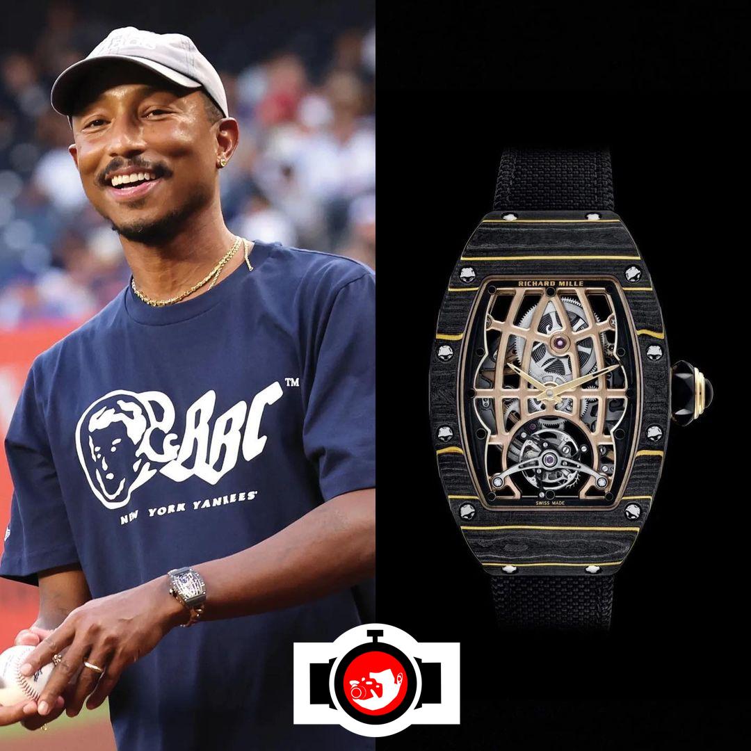 singer Pharrell William spotted wearing a Richard Mille RM 74-02