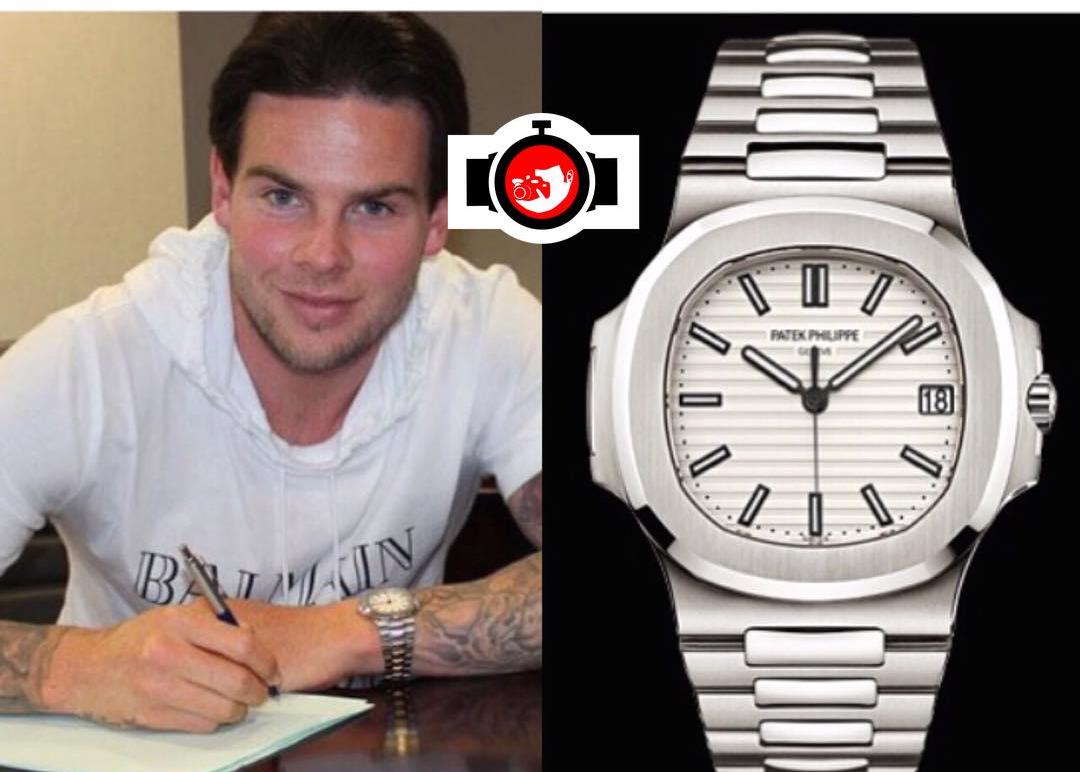 footballer Danny Guthrie spotted wearing a Patek Philippe 5711/1A-011