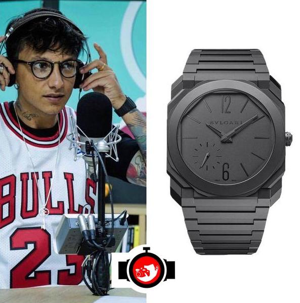 singer Ultimo spotted wearing a Bulgari 103368
