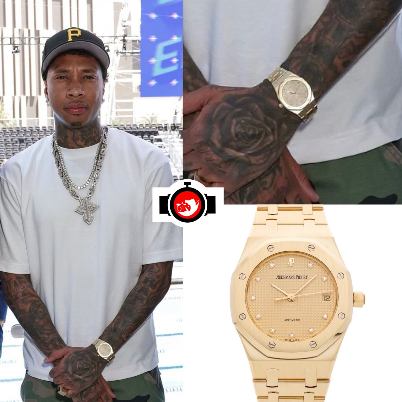 rapper Tyga spotted wearing a Audemars Piguet 14790BA