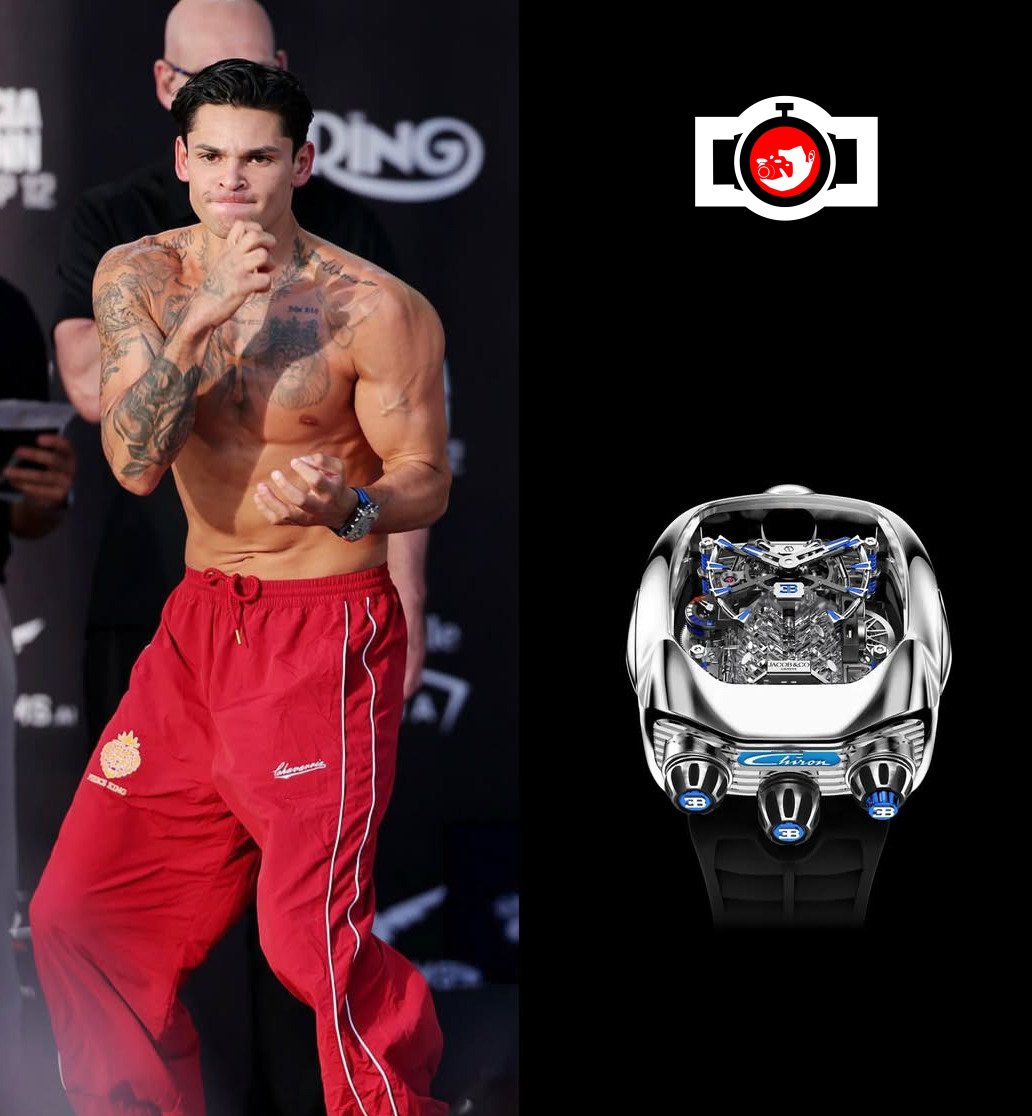 boxer Ryan Garcia spotted wearing a Jacob & Co. BUGATTI TITANIUM