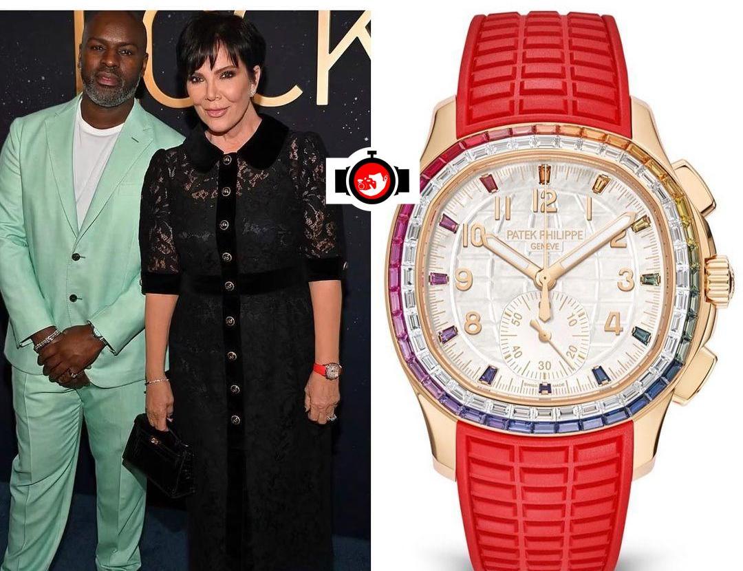 actor Kriss Jenner spotted wearing a Patek Philippe 7968/300R