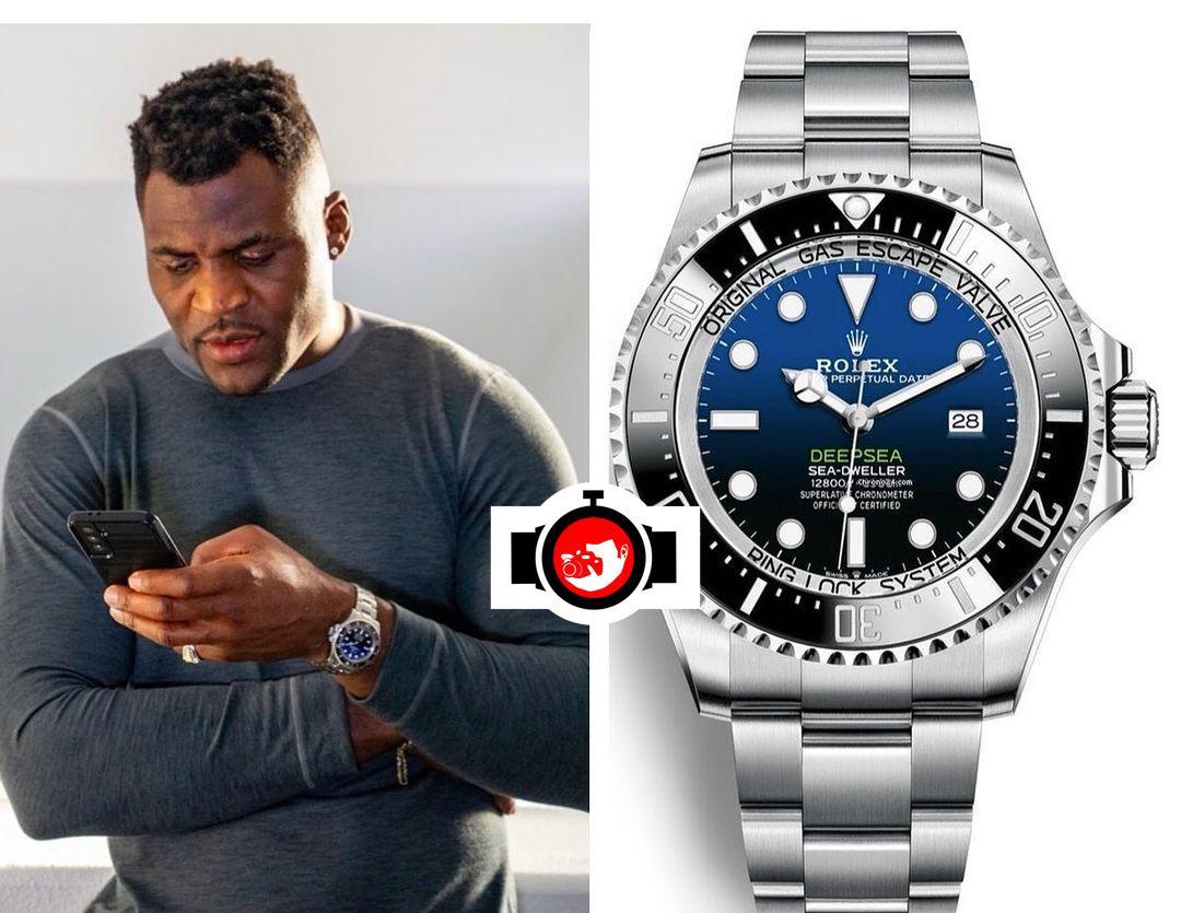 mixed martial artist Francis Ngannou spotted wearing a Rolex 126660