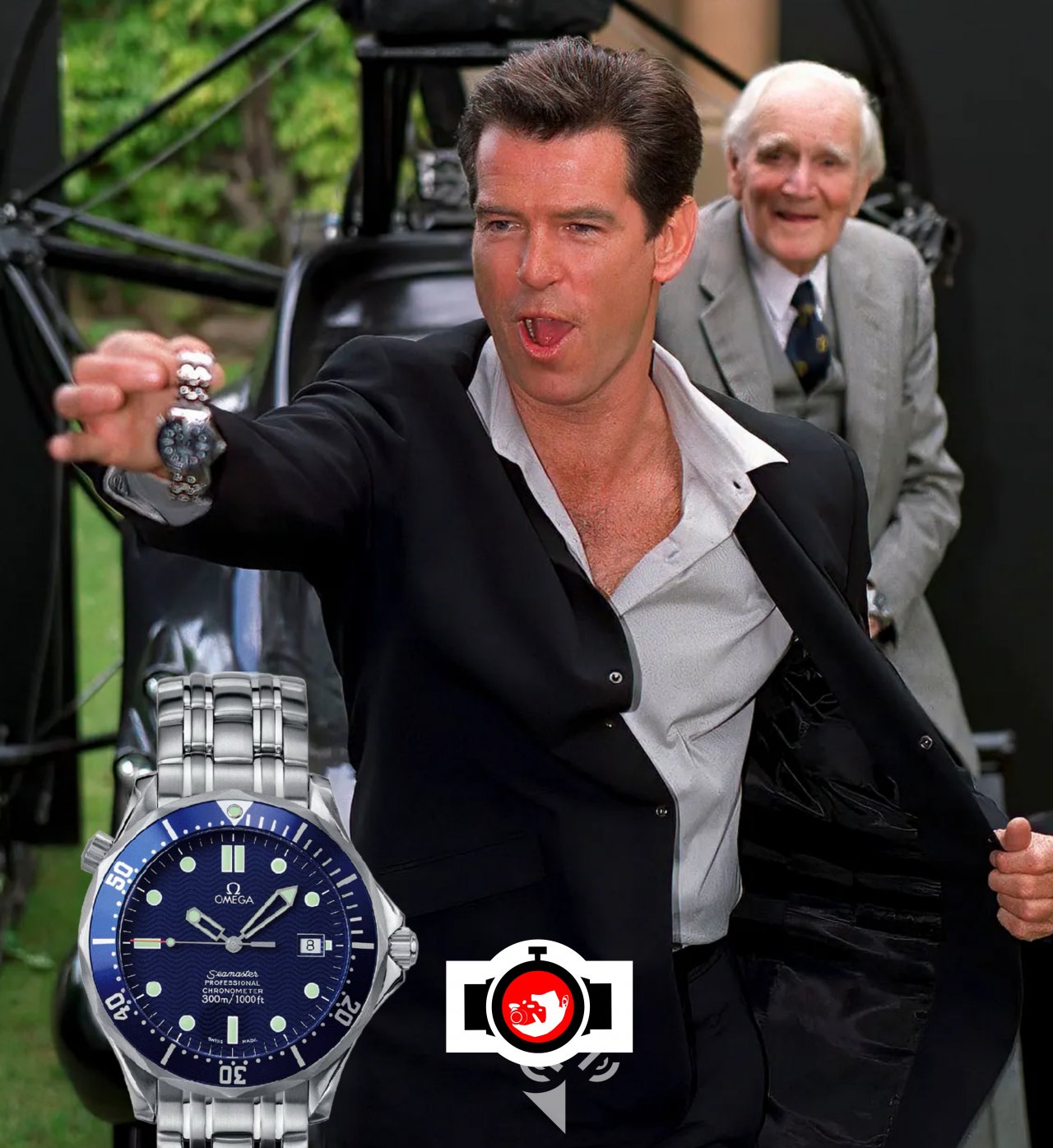 actor Pierce Brosnan spotted wearing a Omega 2531.80