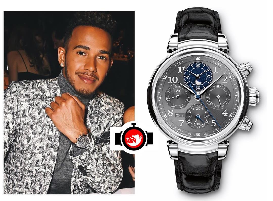pilot Lewis Hamilton spotted wearing a IWC IW392103