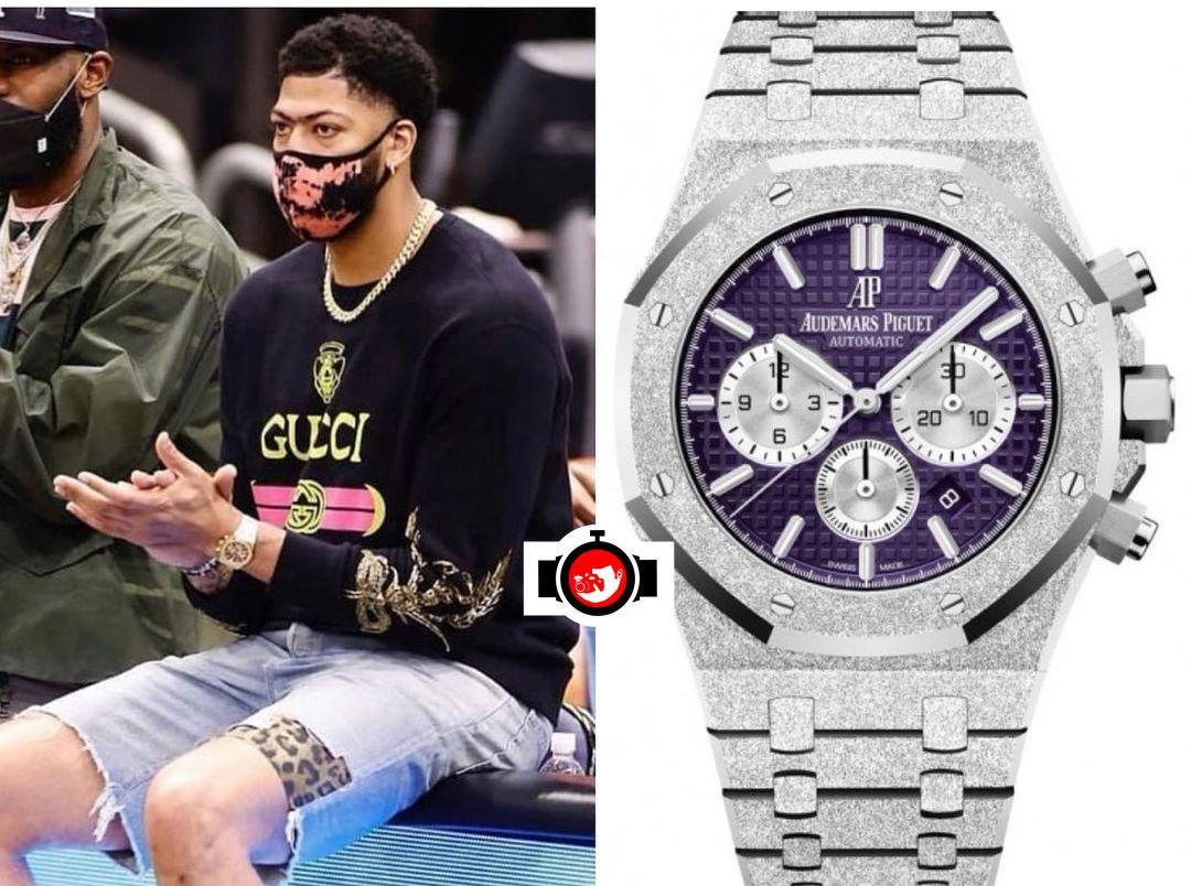 Anthony Davis's impressive watch collection: The 18KT White Gold Frosted Audemars Piguet Royal Oak Chronograph with a Purple Dial