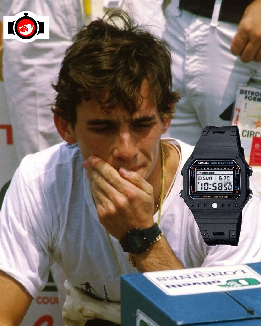 racing driver Ayrton Senna spotted wearing a Casio TS-1000