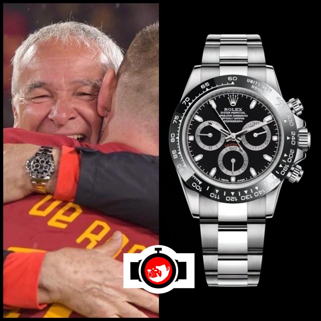 football manager Claudio Ranieri spotted wearing a Rolex 116500
