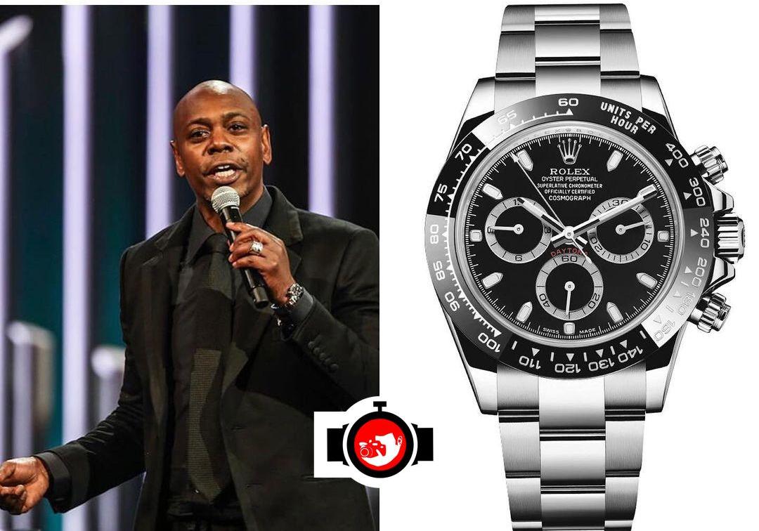 comedian Dave Chapelle spotted wearing a Rolex 116500