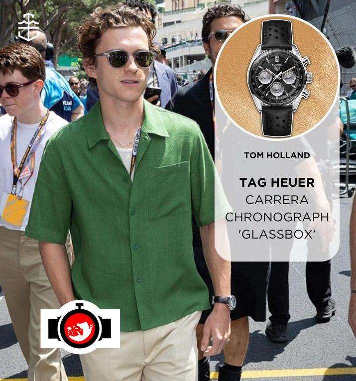 actor Tom Holland spotted wearing a Tag Heuer 