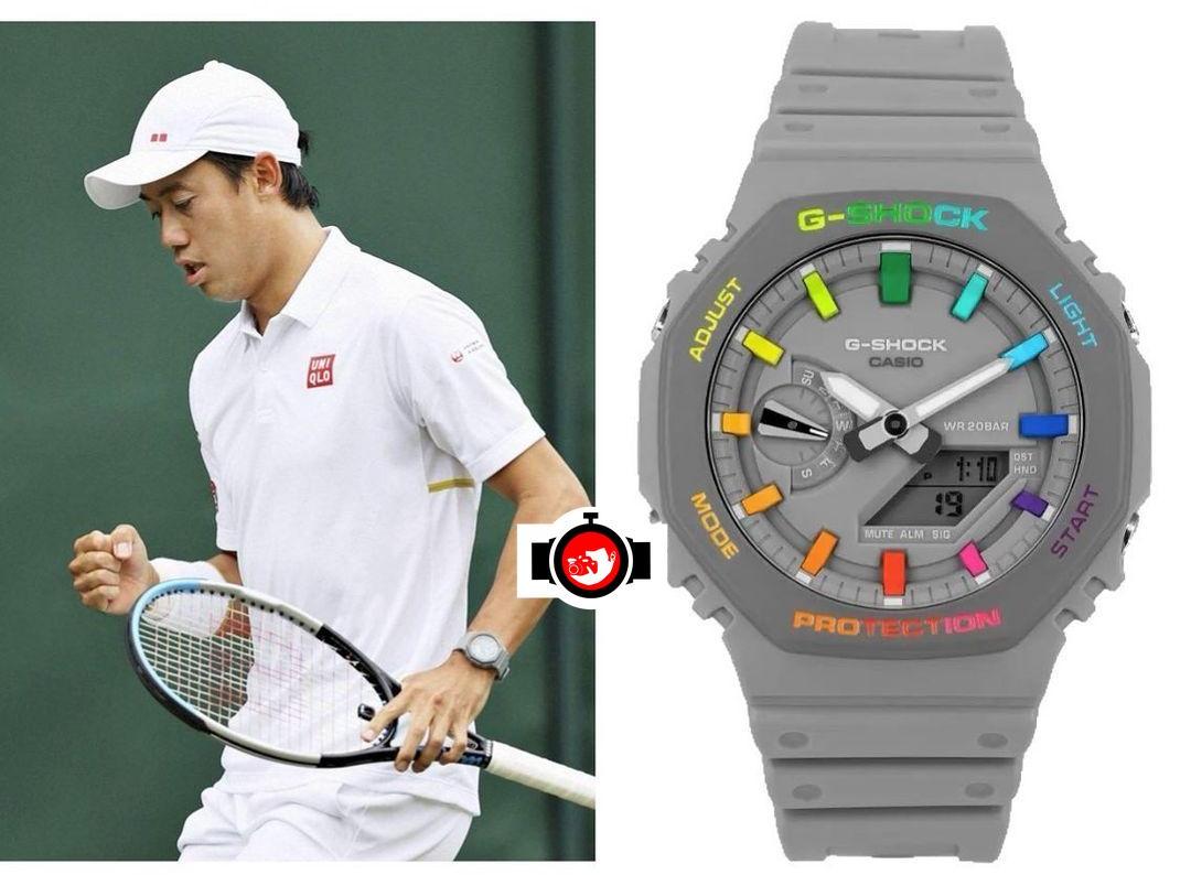 tennis player Kei Nishikori spotted wearing a Casio 