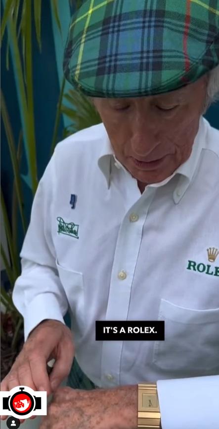 pilot Jackie Stewart spotted wearing a Rolex 