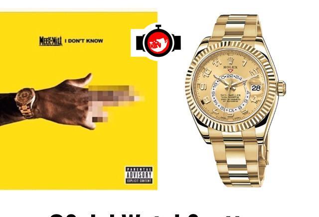 rapper Meek Mills spotted wearing a Rolex 