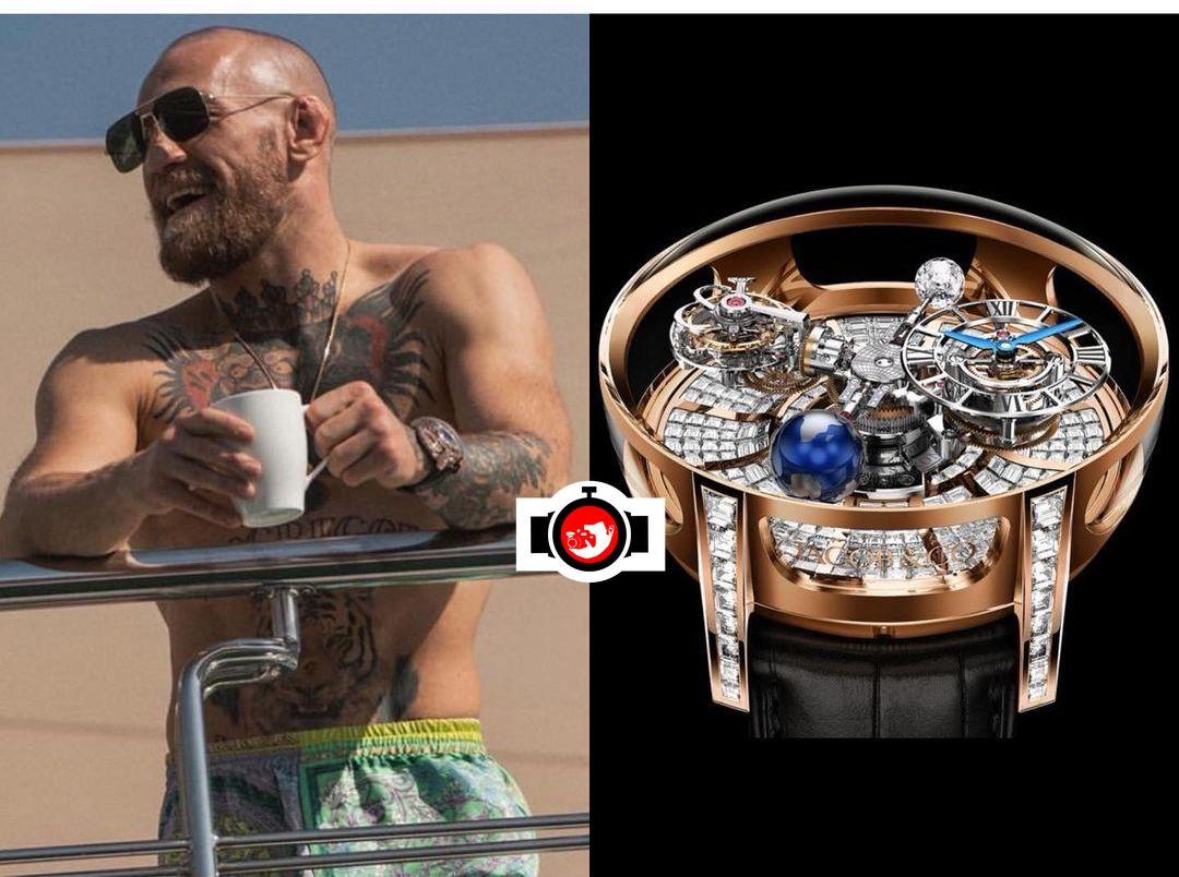 mixed martial artist Conor McGregor spotted wearing a Jacob & Co AT800.40.BD.BD.A