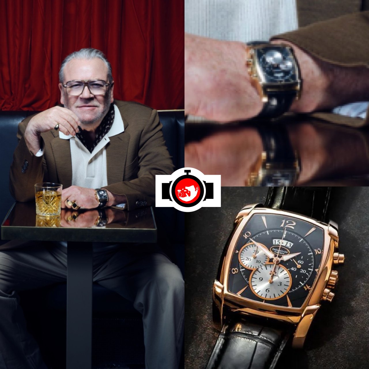 Ray Winstone Spotted Wearing Parmigiani Fleurier Kalpagraphe Chronograph in 18K Pink Gold