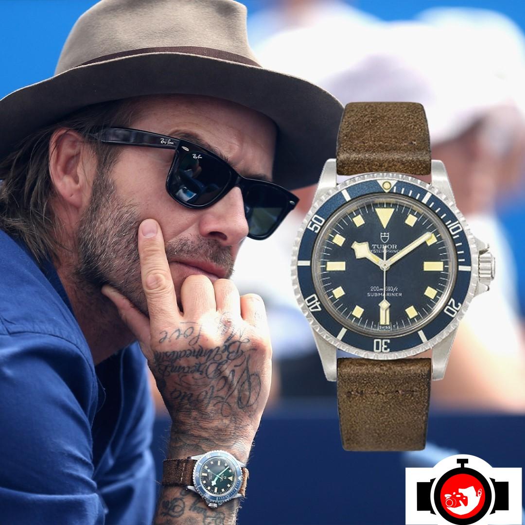 footballer David Beckham spotted wearing a Tudor 7016