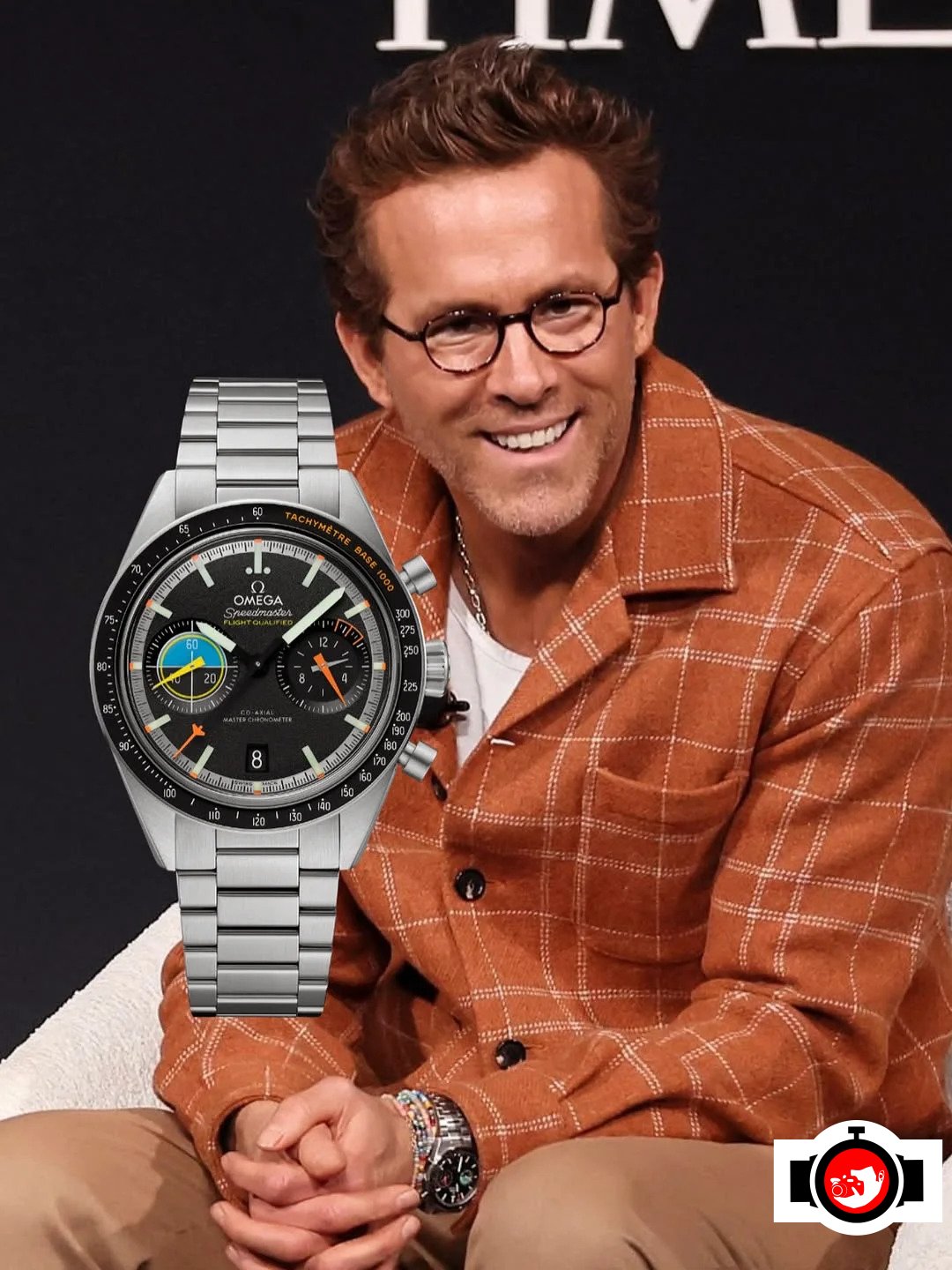 actor Ryan Reynolds spotted wearing a Omega 329.30.44.51.01.001