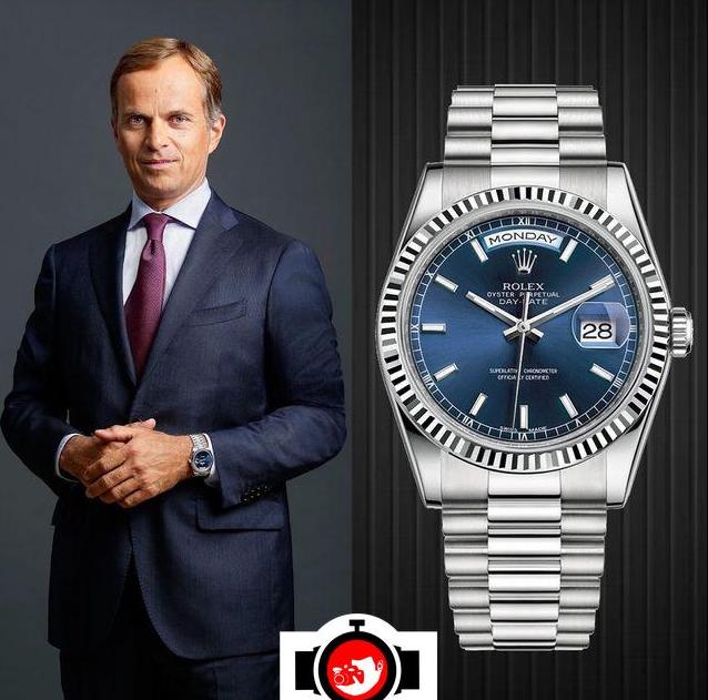 business man Jean-Frederic Dufour spotted wearing a Rolex 