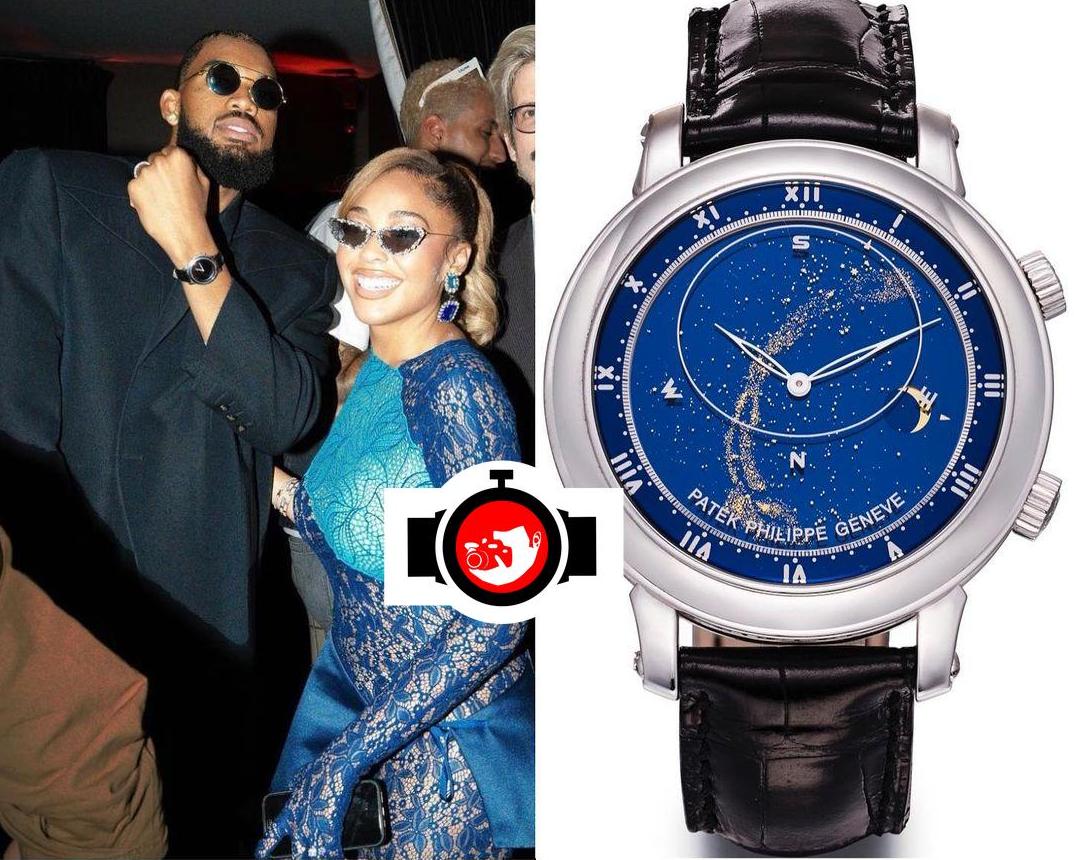 basketball player Karl-Anthony Towns spotted wearing a Patek Philippe 5102G