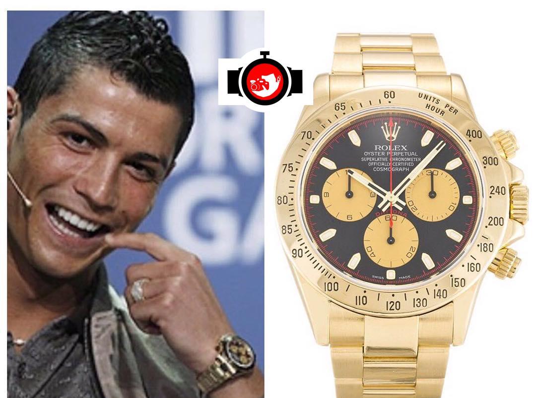 footballer Cristiano Ronaldo spotted wearing a Rolex 116528