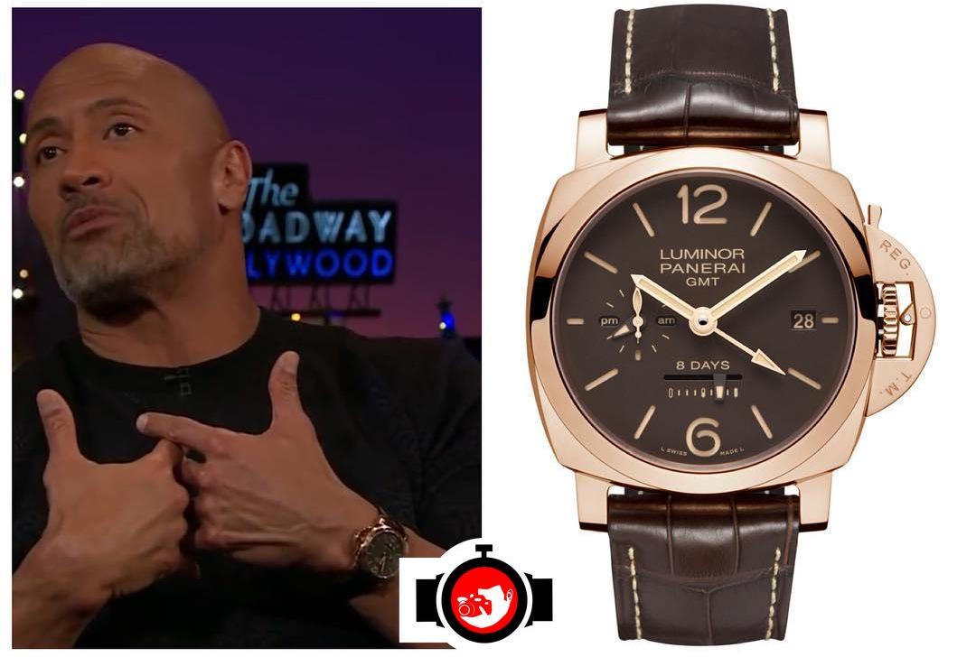 actor Dwayne The Rock Johnson spotted wearing a Panerai PAM00576