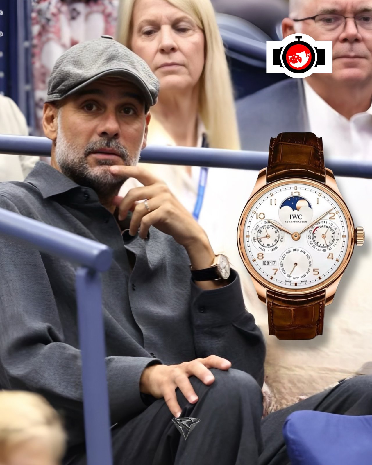 football manager Pep Guardiola spotted wearing a IWC IW503302