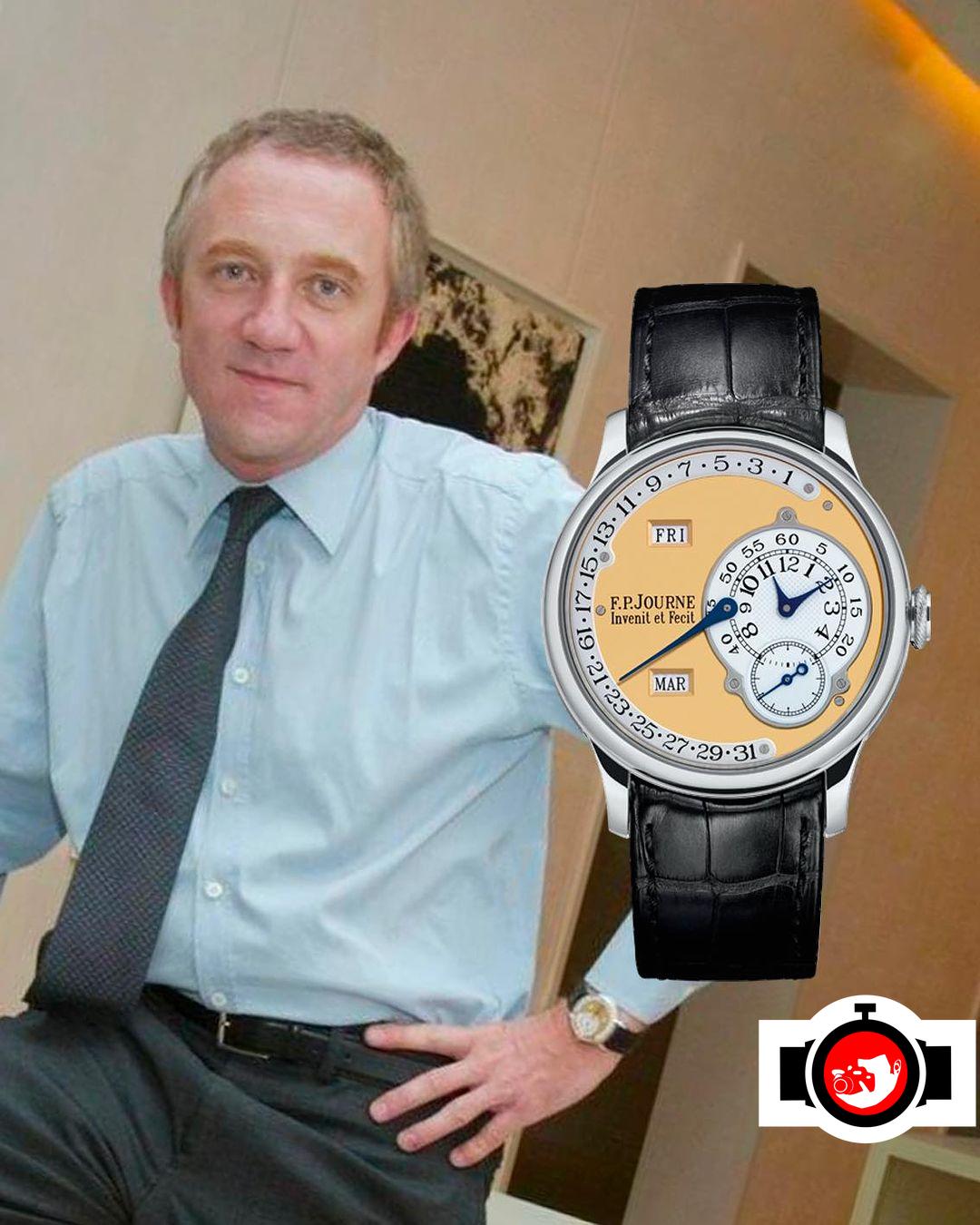 business man François-Henri Pinault spotted wearing a F.P. Journe 