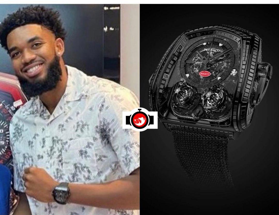 basketball player Karl-Anthony Towns spotted wearing a Jacob & Co 