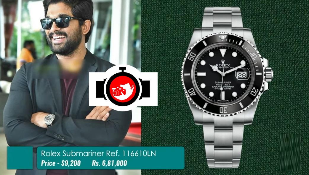 actor Allu Arjun spotted wearing a Rolex 116610LN