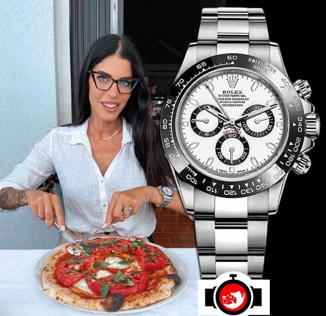 model Alice Basso spotted wearing a Rolex 116500