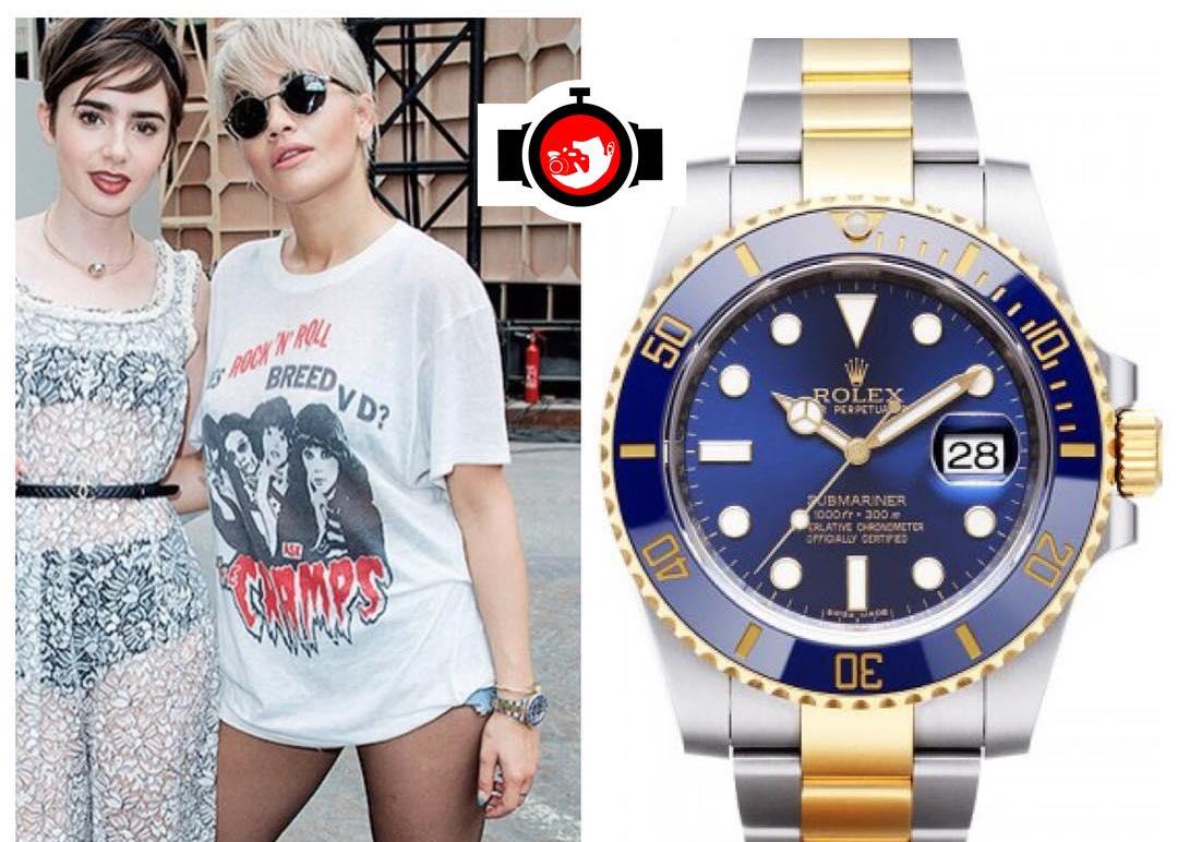singer Rita Ora spotted wearing a Rolex 116613LB
