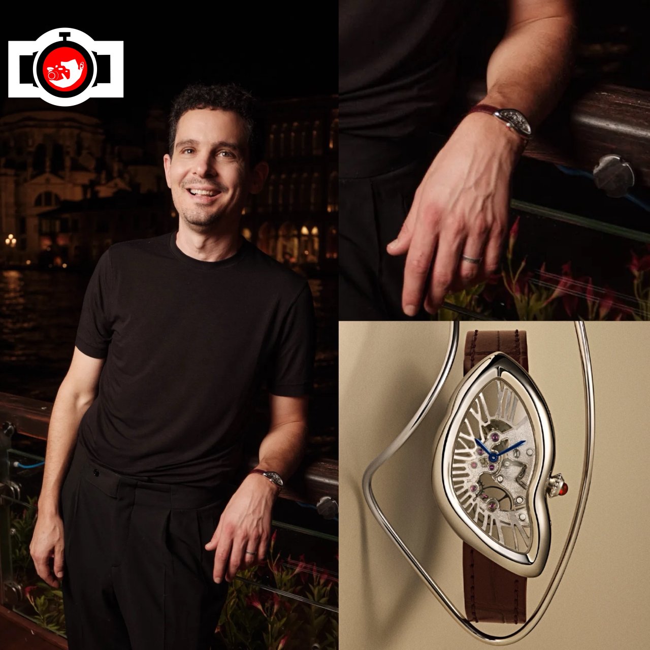 film director Damien Chazelle spotted wearing a Cartier 