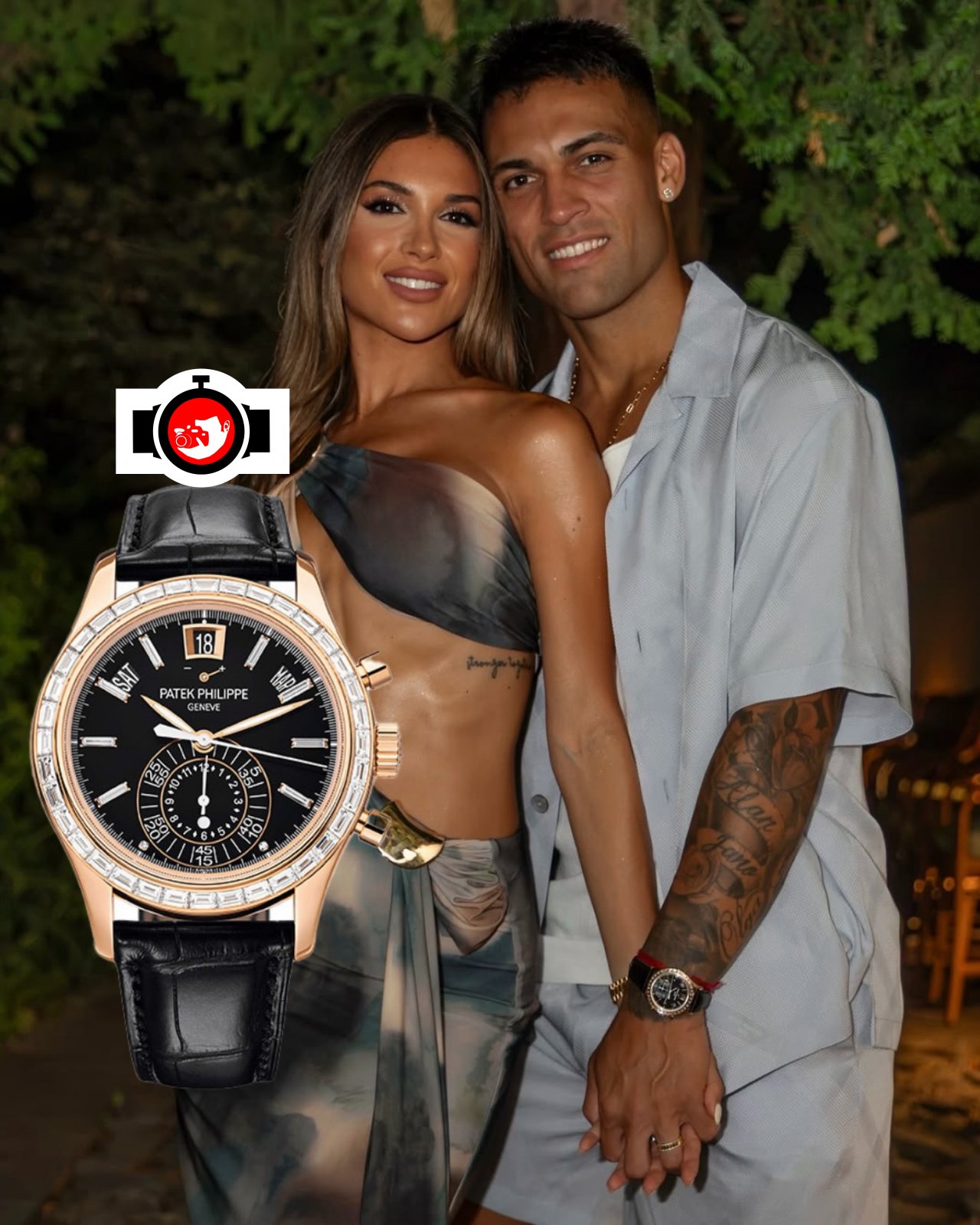 footballer Lautaro Martínez spotted wearing a Patek Philippe 5961R